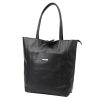 MiaMore 01-060 fekete női bőr válltáska, shopper 39 x 37 x 13 cm 