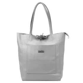 MiaMore 01-060 szürke női bőr válltáska 39 x 37 x 13 cm