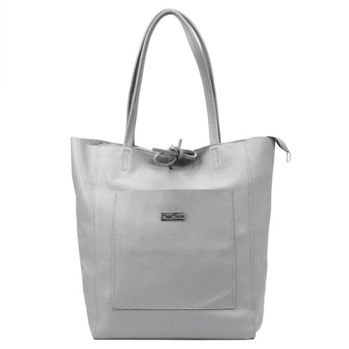 MiaMore 01-060 szürke női bőr válltáska 39 x 37 x 13 cm 