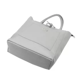 MiaMore 01-060 szürke női bőr válltáska 39 x 37 x 13 cm