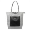 MiaMore 01-060 fekete-szürke női bőr válltáska 39 x 37 x 13 cm 