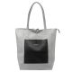 MiaMore 01-060 fekete-szürke női bőr válltáska 39 x 37 x 13 cm 