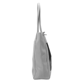   MiaMore 01-060 fekete-szürke női bőr válltáska 39 x 37 x 13 cm