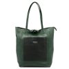 MiaMore 01-060 khaki női bőr válltáska 39 x 37 x 13 cm 