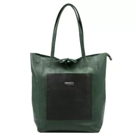 MiaMore 01-060 khaki női bőr válltáska 39 x 37 x 13 cm