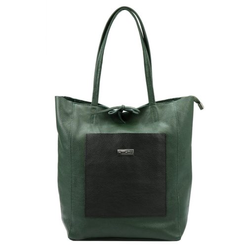 MiaMore 01-060 khaki női bőr válltáska 39 x 37 x 13 cm 