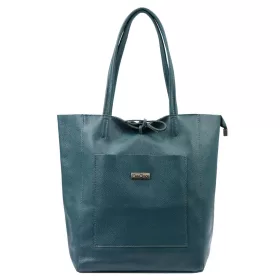 MiaMore 01-060 türkiz női bőr válltáska 39 x 37 x 13 cm