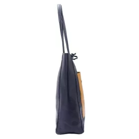   MiaMore 01-060 sötétkék női bőr válltáska 39 x 37 x 13 cm