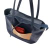 MiaMore 01-060 sötétkék női bőr válltáska 39 x 37 x 13 cm 