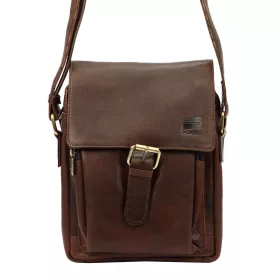   Nordee HG1546 barna férfi bőr oldaltáska, válltáska 21 x 26.5 x 11 cm