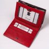 Lorenti 15-09-MSN RFID piros kígyóbőr mintás női bőr pénztárca 12.5 x 9.5 x 3.5 cm