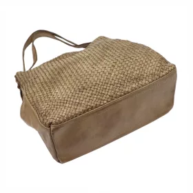   VS 023 drapp női bőr kézitáska, oldaltáska 36 x 30 x 16 cm