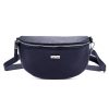 MiaMore 01-029 D navy kék női bőr válltáska, oldaltáska, crossbody 23 x 16 x 7 cm