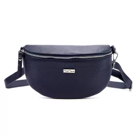   MiaMore 01-029 D navy kék női bőr válltáska, oldaltáska, crossbody 23 x 16 x 7 cm