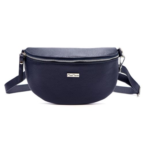 MiaMore 01-029 D navy kék női bőr válltáska, oldaltáska, crossbody 23 x 16 x 7 cm