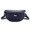 MiaMore 01-029 D navy kék női bőr válltáska, oldaltáska, crossbody 23 x 16 x 7 cm