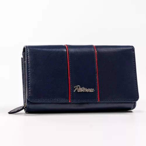 Peterson PTN KA-22 sötétkék női bőr pénztárca 17 x 10 x 3 cm