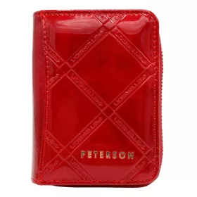   Peterson PTN 5157-PLT piros női bőr pénztárca 8 x 10 x 2 cm