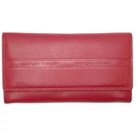 Giorgio Carelli női piros bőr pénztárca 17 x 9 cm