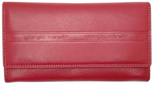 Giorgio Carelli női piros bőr pénztárca 17 x 9 cm