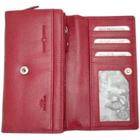 Giorgio Carelli női piros bőr pénztárca 17 x 9 cm