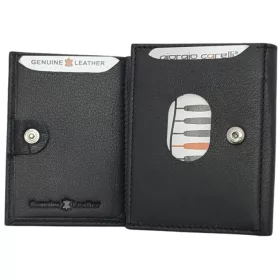 Giorgio Carelli fekete bőr pénztárca, RFID 9 x 7,5 cm
