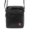 Nordee MSD-02 GM01 NAPPA fekete férfi bőr oldaltáska 18 x 21 x 9 cm