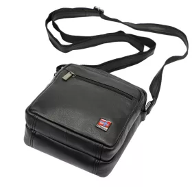   Nordee MSD-02 GM01 NAPPA fekete férfi bőr oldaltáska 18 x 21 x 9 cm
