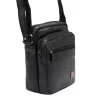 Nordee MSD-02 GM01 NAPPA fekete férfi bőr oldaltáska 18 x 21 x 9 cm