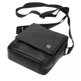   Nordee MSD-02 GM03 NAPPA fekete férfi bőr oldaltáska 21 x 23 x 7 cm
