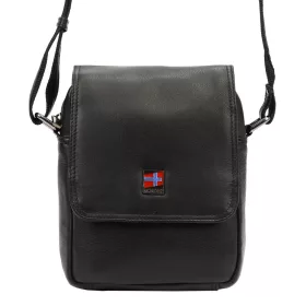   Nordee MSD-02 GM04 NAPPA fekete férfi bőr oldaltáska, válltáska 18 x 21 x 8 cm