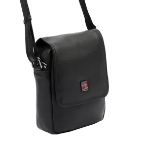   Nordee MSD-02 GM04 NAPPA fekete férfi bőr oldaltáska, válltáska 18 x 21 x 8 cm