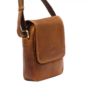   Nordee MSD-03 GM04 barna férfi bőr oldaltáska, válltáska 18 x 21 x 8 cm