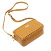 MiaMore 01-062 GOLD barna női bőr válltáska, oldaltáska 18.5 x 13.5 x 7.5 cm