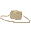 MiaMore 01-062 GOLD homokszínű női bőr válltáska, oldaltáska 18.5 x 13.5 x 7.5 cm