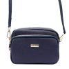 MiaMore 01-062 GOLD navy női bőr válltáska, oldaltáska 18.5 x 13.5 x 7.5 cm