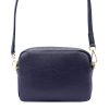 MiaMore 01-062 GOLD navy női bőr válltáska, oldaltáska 18.5 x 13.5 x 7.5 cm