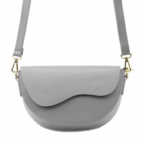   Luka 20-063 szürke női bőr válltáska, oldaltáska, crossbody 26 x 16 x 9 cm