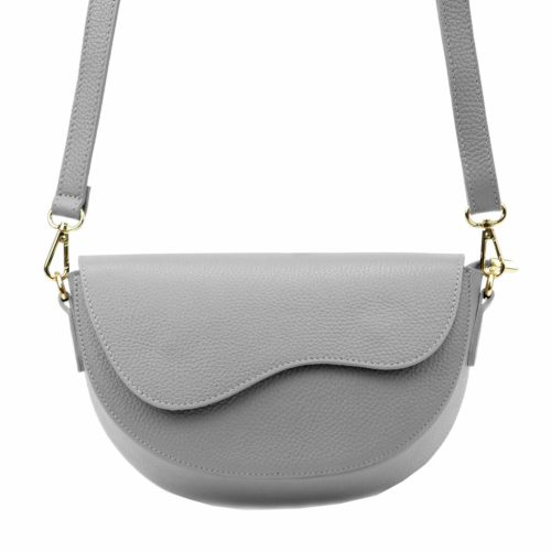 Luka 20-063 szürke női bőr válltáska, oldaltáska, crossbody 26 x 16 x 9 cm