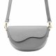 Luka 20-063 szürke női bőr válltáska, oldaltáska, crossbody 26 x 16 x 9 cm