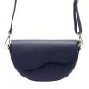 Luka 20-063 navy kék női bőr válltáska, oldaltáska, crossbody 26 x 16 x 9 cm