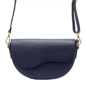   Luka 20-063 navy kék női bőr válltáska, oldaltáska, crossbody 26 x 16 x 9 cm