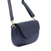 Luka 20-063 navy kék női bőr válltáska, oldaltáska, crossbody 26 x 16 x 9 cm