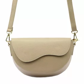   Luka 20-063 bézs női bőr válltáska, oldaltáska, crossbody 26 x 16 x 9 cm