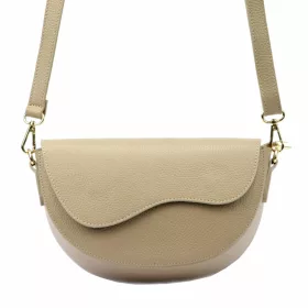   Luka 20-063 bézs női bőr válltáska, oldaltáska, crossbody 26 x 16 x 9 cm