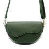 Luka 20-063 zöld női bőr válltáska, oldaltáska, crossbody 26 x 16 x 9 cm