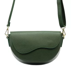   Luka 20-063 zöld női bőr válltáska, oldaltáska, crossbody 26 x 16 x 9 cm
