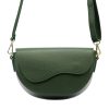 Luka 20-063 zöld női bőr válltáska, oldaltáska, crossbody 26 x 16 x 9 cm