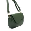 Luka 20-063 zöld női bőr válltáska, oldaltáska, crossbody 26 x 16 x 9 cm