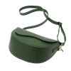 Luka 20-063 zöld női bőr válltáska, oldaltáska, crossbody 26 x 16 x 9 cm